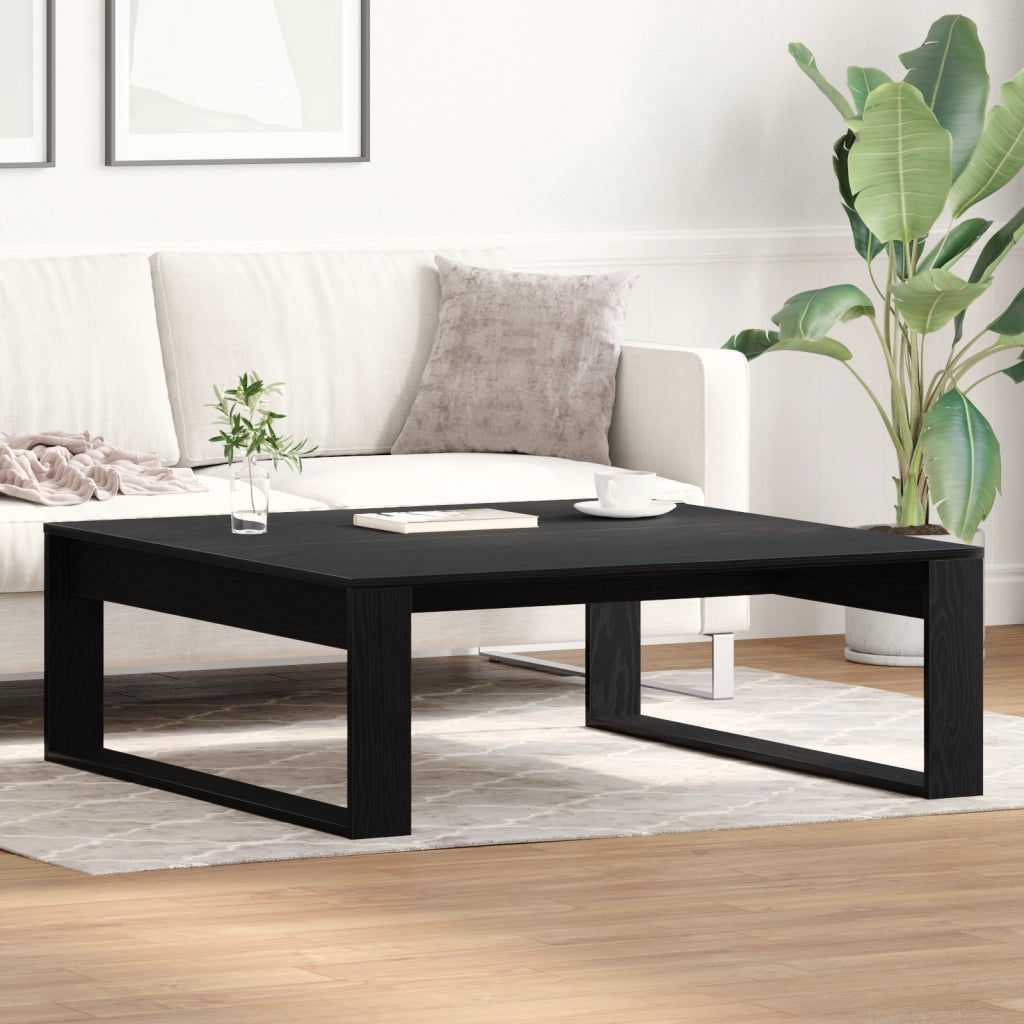 Tavolino da caffÃ¨  Nero Rovere 100x100x35 cm in legno ingegnerizzato