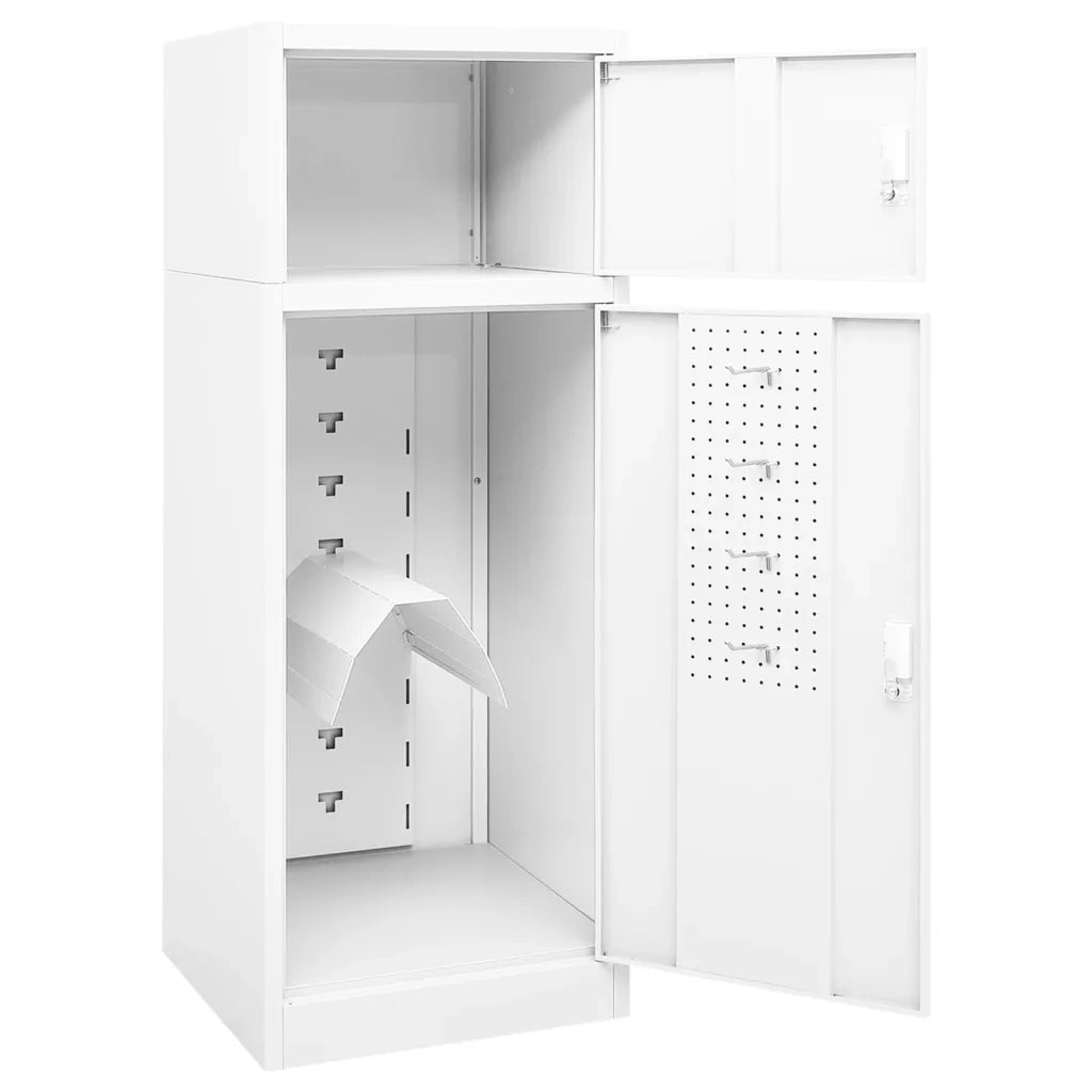 Armadietto per Sella Bianco 53x53x140 cm in Acciaio CFW8353760