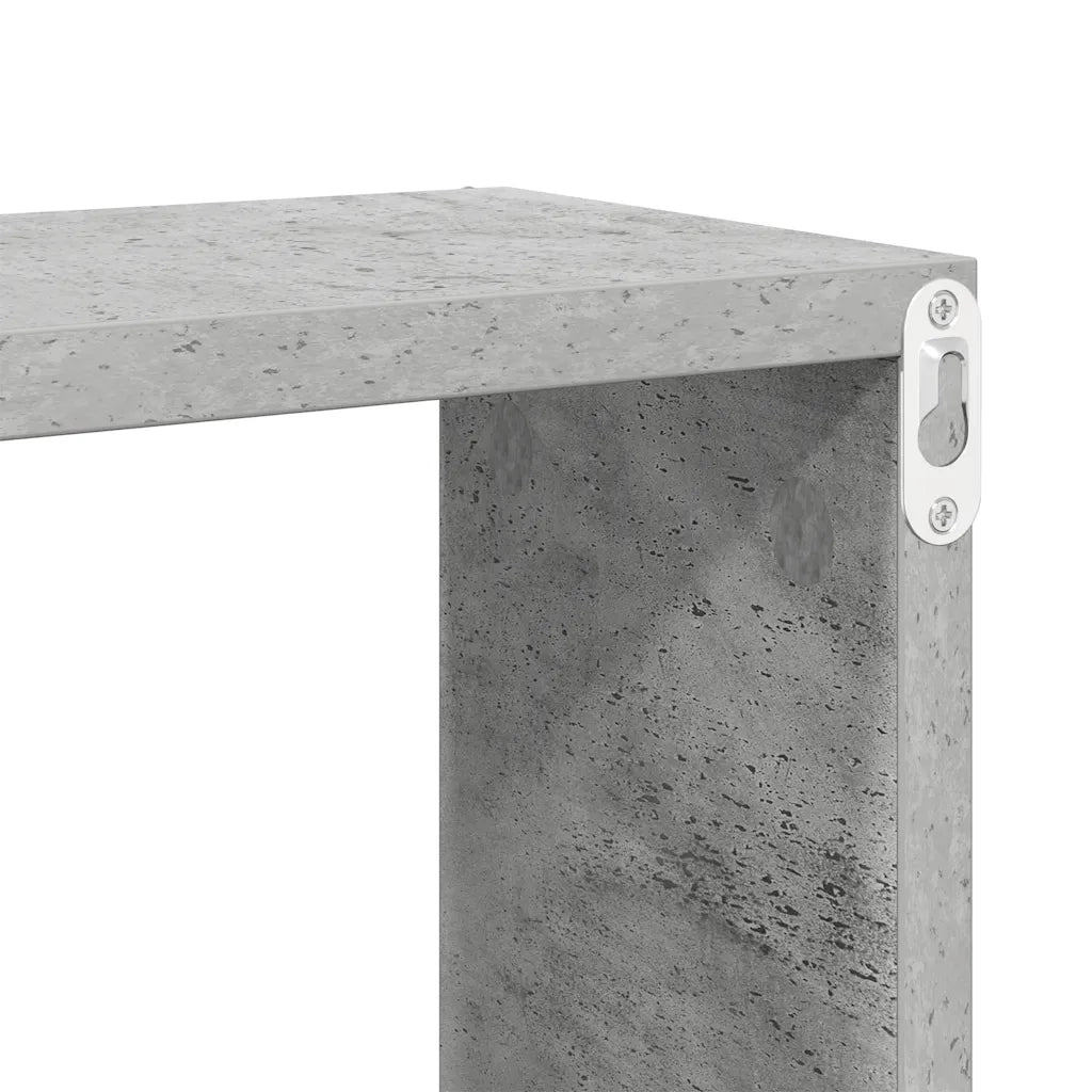 Mensole Parete a Cubo 4pz Grigio Cemento 60x15x23cm Multistrato 807146