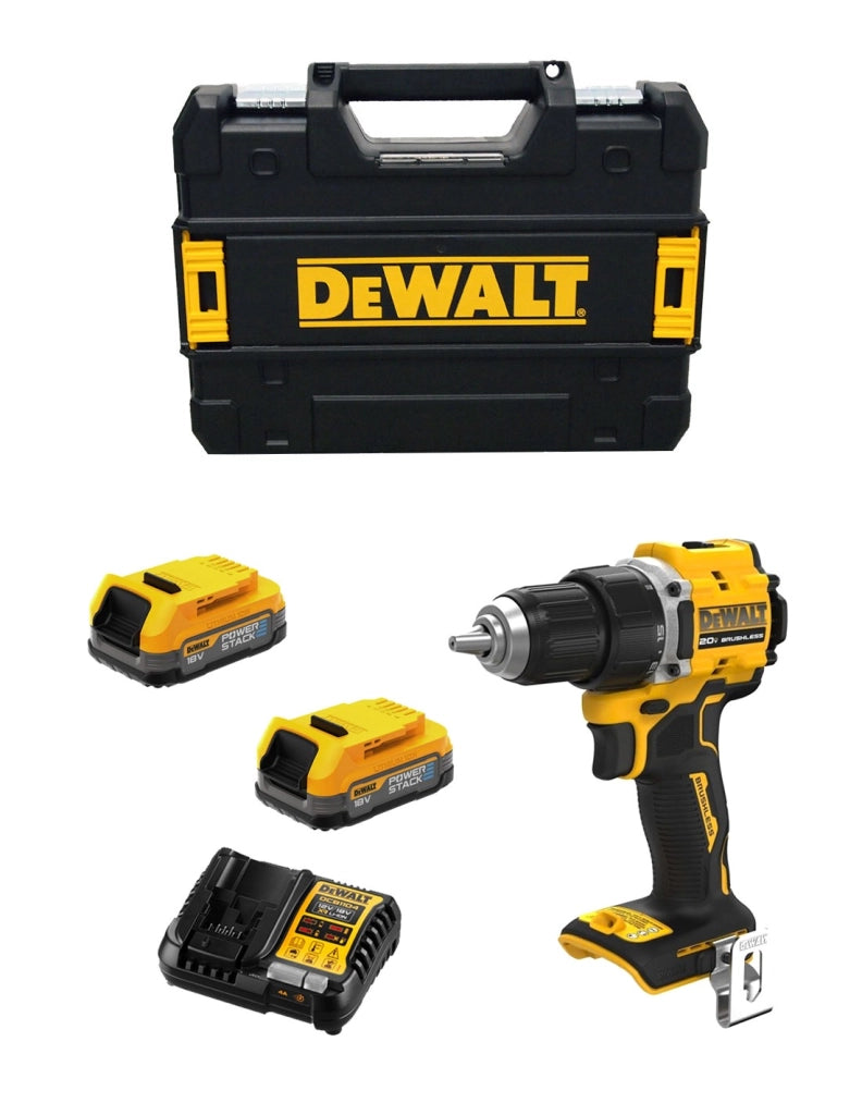 Trapano a Percussione DeWALT DCD794E2T (2 x 1,7 Ah Powerstack + DCB1104 + TSTAK II)