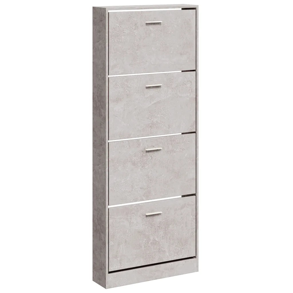 vidaXL Scarpiera Grigio Cemento 59x17x150 cm in Legno Multistrato