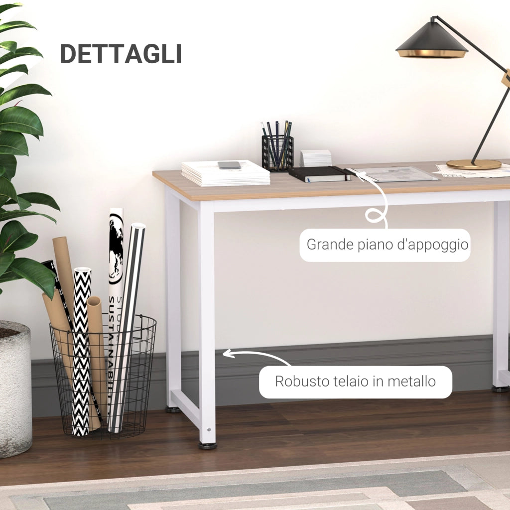 Scrivania PC Gaming ¨C zephmum ¨C Rovere e Bianco, 120x60x76 cm