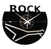 Pannello di vinile orologio, regalo vintage, orologio da parete manufatto a mano, karma istantaneo - chitarra basso/musica rock