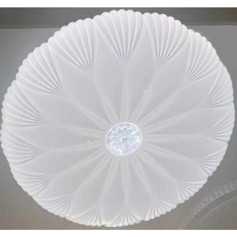 Trade Shop - Plafoniera 40cm Con Cristallo Centrale Glitter Led 50w A Soffitto Luce 6500k 70973 -