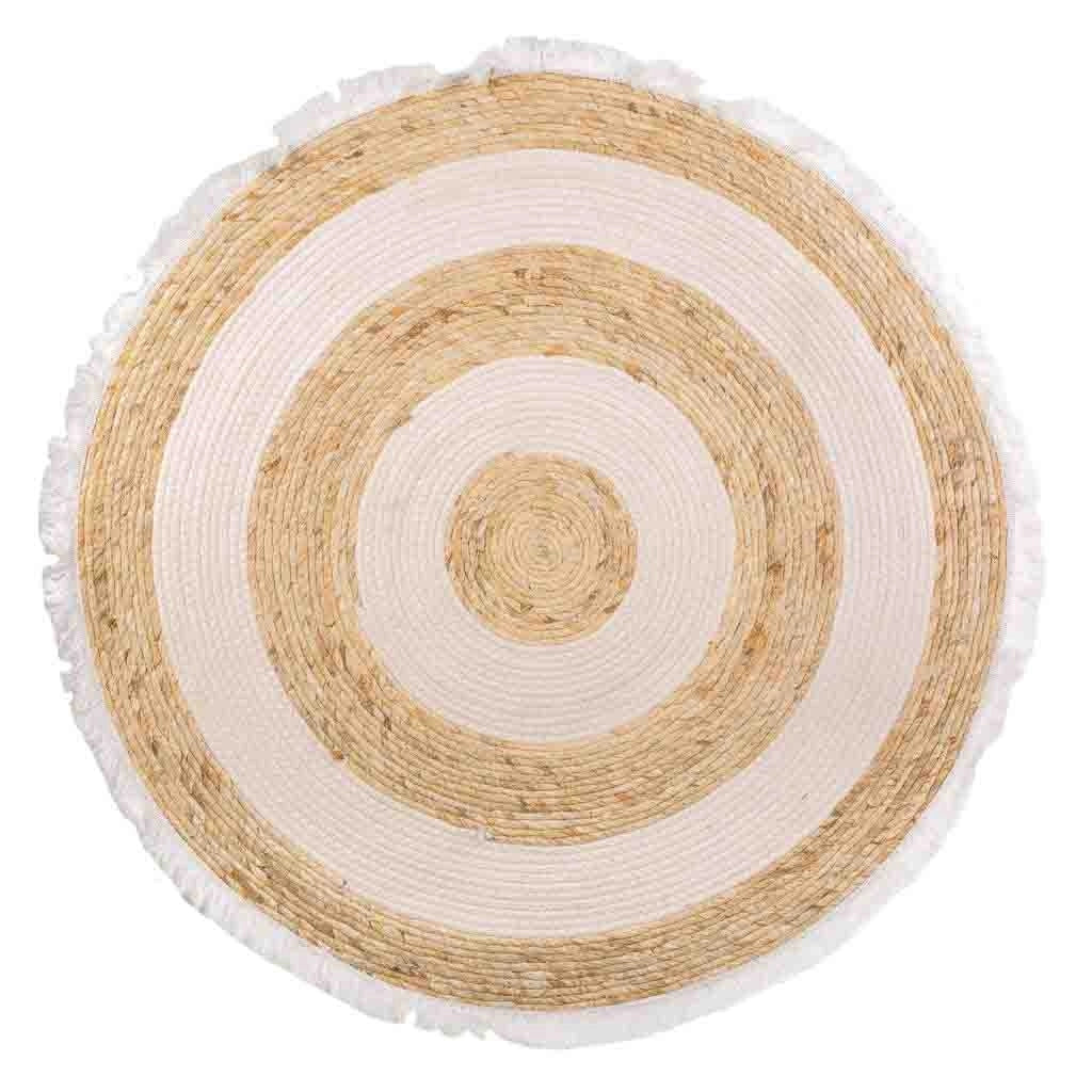 Tappeto marrone in fibra naturale intrecciato a mano d100x1h