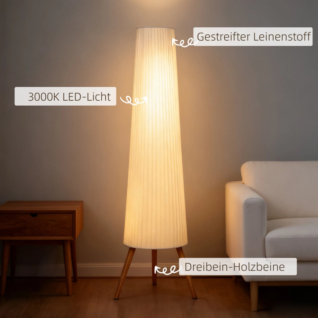 Lampada da terra ¨C zephmum ¨C Bianco, Legno, 46x46x153 cm