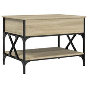 Tavolino salotto | Tavolino da caff¨¨ | Tavolino da Soggiorno Rovere Sonoma 70x50x50 cm Multistrato Metallo