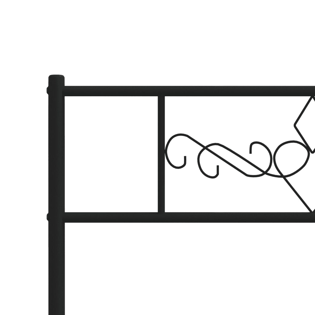 Giroletto con Testiera e Pediera Metallo Nero 80x200 cm 355276