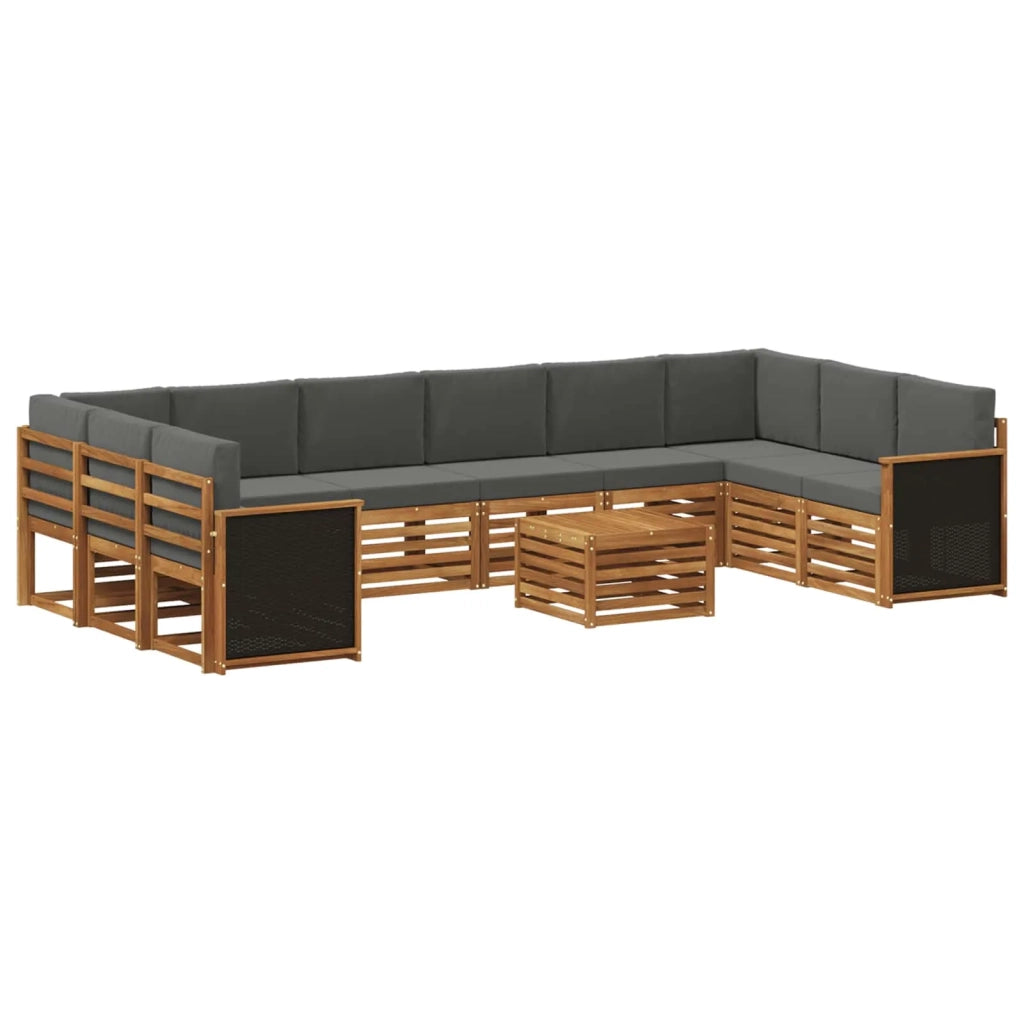 Set di divani da esterno con cuscino 8 pcs Naturale e Antracite