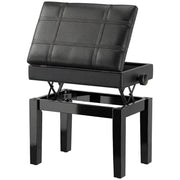 Sgabello con vano nascosto, regolabile in altezza, similpelle, nero ¨C zephmum