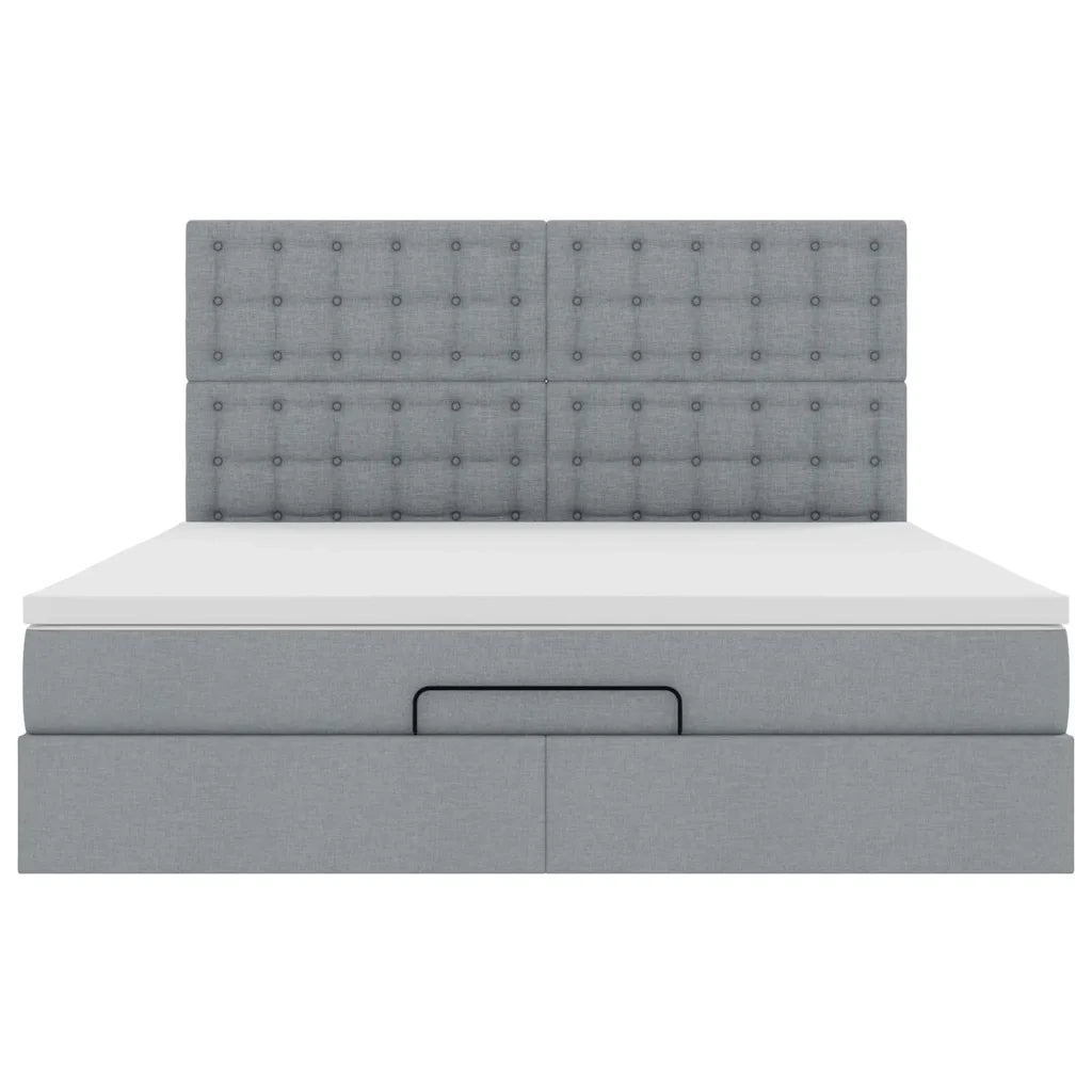 Struttura Letto Pouf con Materasso 160x200 cm in Tessuto 3314183