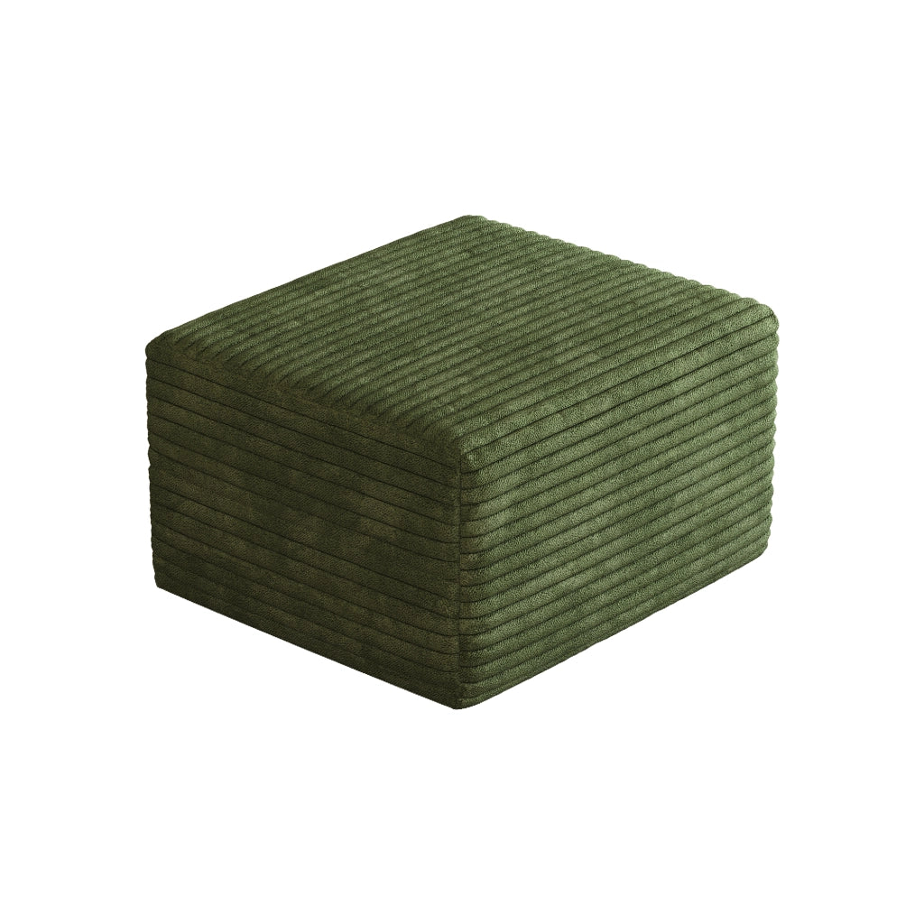 Pouf modulare con seduta morbida, senza montaggio, in tessuto, Verde