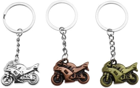 Sostegni per chiavi per motocicletta - 3 pezzi - Acciaio inox - Etichette per chiavi - Sostegni per chiavi a anello - Decorativi - Materiale resistente