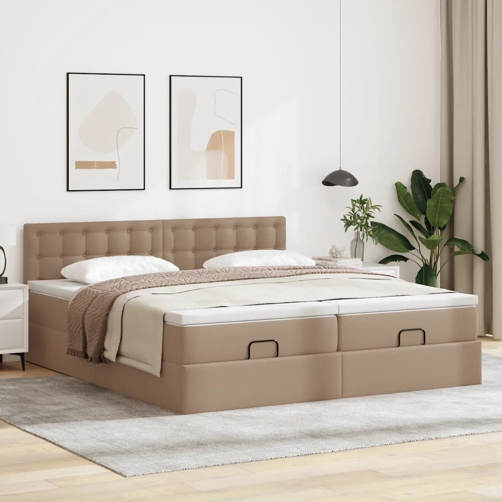 Struttura Letto Pouf con Materassi 180x200 cm Similpelle 3312809