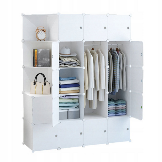 Armadio modulare bianco spaziosa 183x147x47 cm