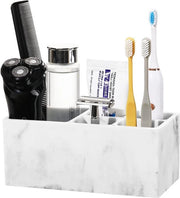 Oggetto di Riciclo a 5 Fili per Pennello da Denti in Resina Artigianale con Stoccaggio Igiene per Pennello da Denti, Rasoiere e Dentifricio - Inchiostro Bianco