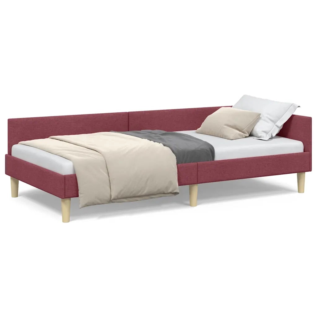 vidaXL Struttura Letto Angolare Altro Rosso vino 100 x 200 cm