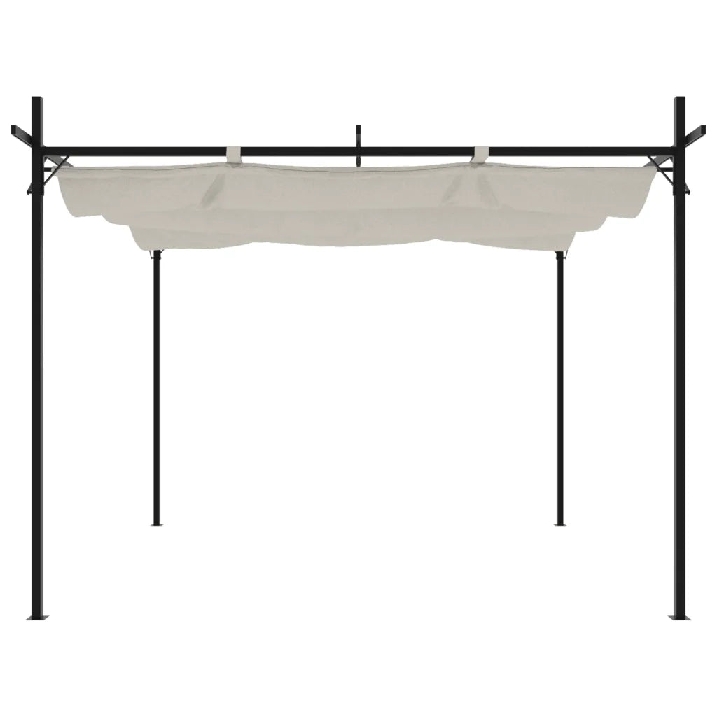 Pergola con Tetto Retrattile Crema 295x292x230 cm