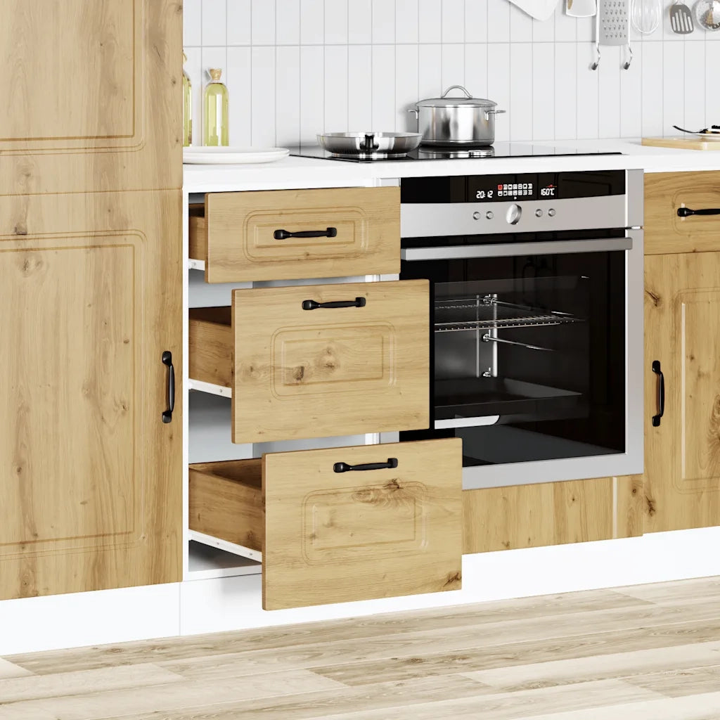 Base da Cucina-Mobile Base da Cucina Kalmar Rovere Artigianale in Legno Multistrato 558291