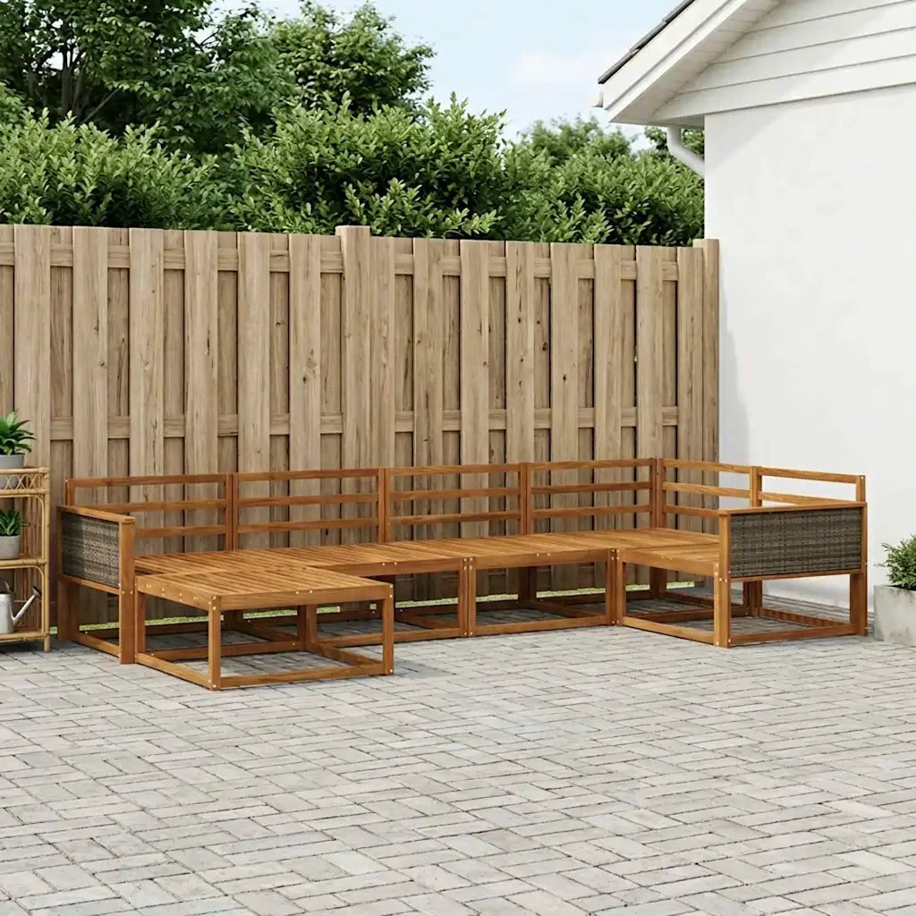 Set di divani da esterno 6 pcs Naturale