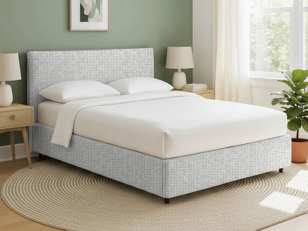 Louth, Letto Singolo Sfoderabile Made in Italy, Grigio Chiaro