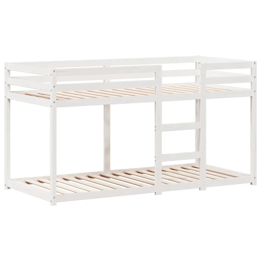 Letto singolo | Letto per adulti | Letto a Castello con Tetto Bianco 80x200 cm Legno Massello Pino