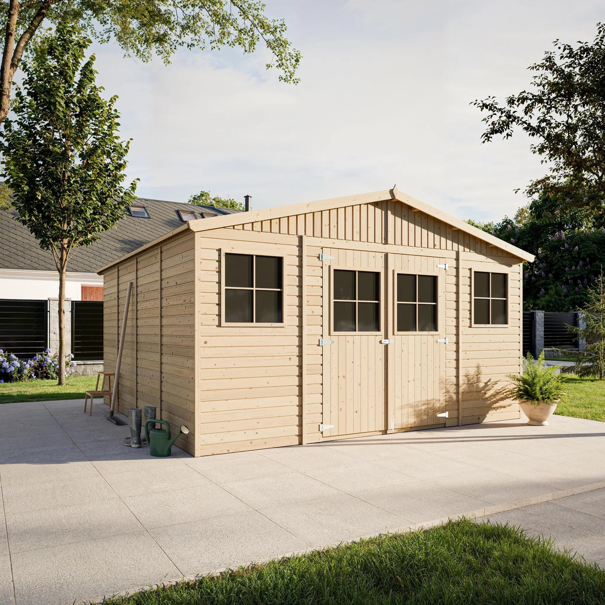 Casa da giardino in legno H246x418x420 cm/16 m?² - TIMBELA M330