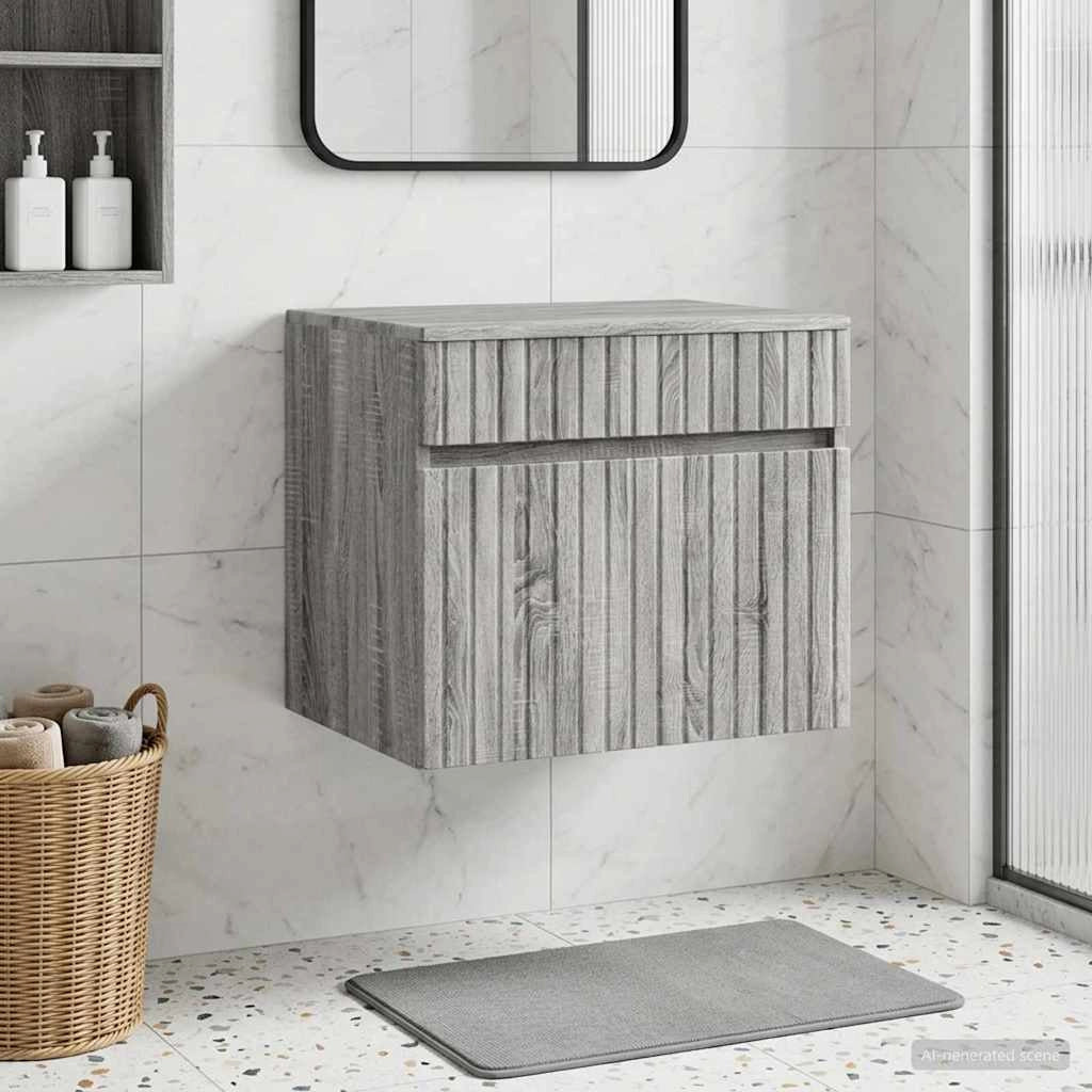 Mobiletto da Bagno a Muro Sonoma grigio 59 x 44,5 x 50 cm 890638