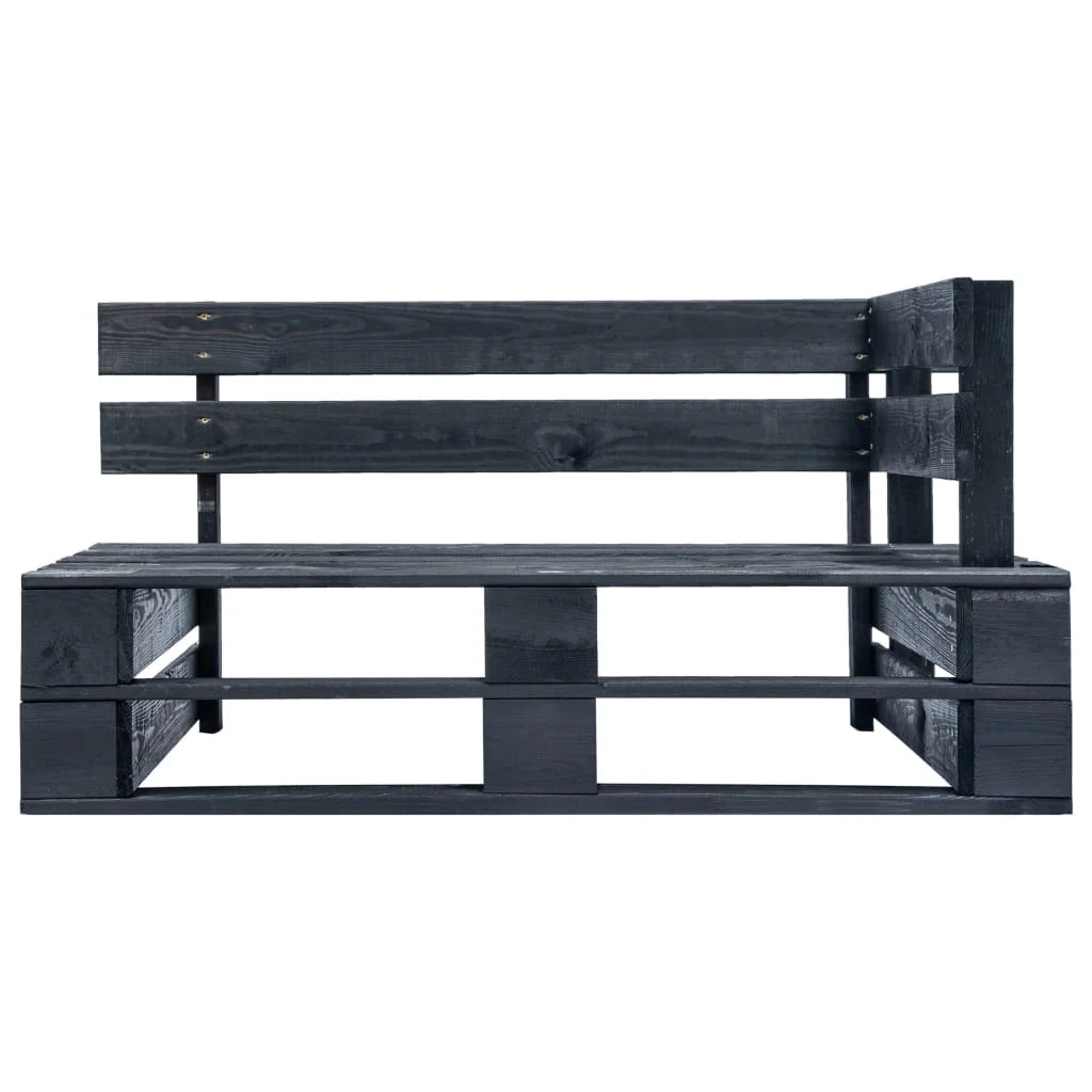 Panca da giardino mobili da esterno per patio terrazza angolare pallet da giardino 110 x 65 x 55 cm legno nero 02_0011135