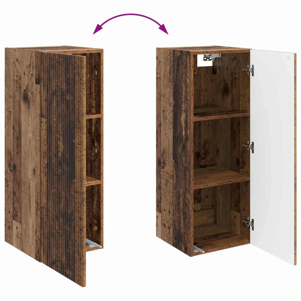Mobiletto a muro Legno antico 33 x 34,5 x 90 cm 898423