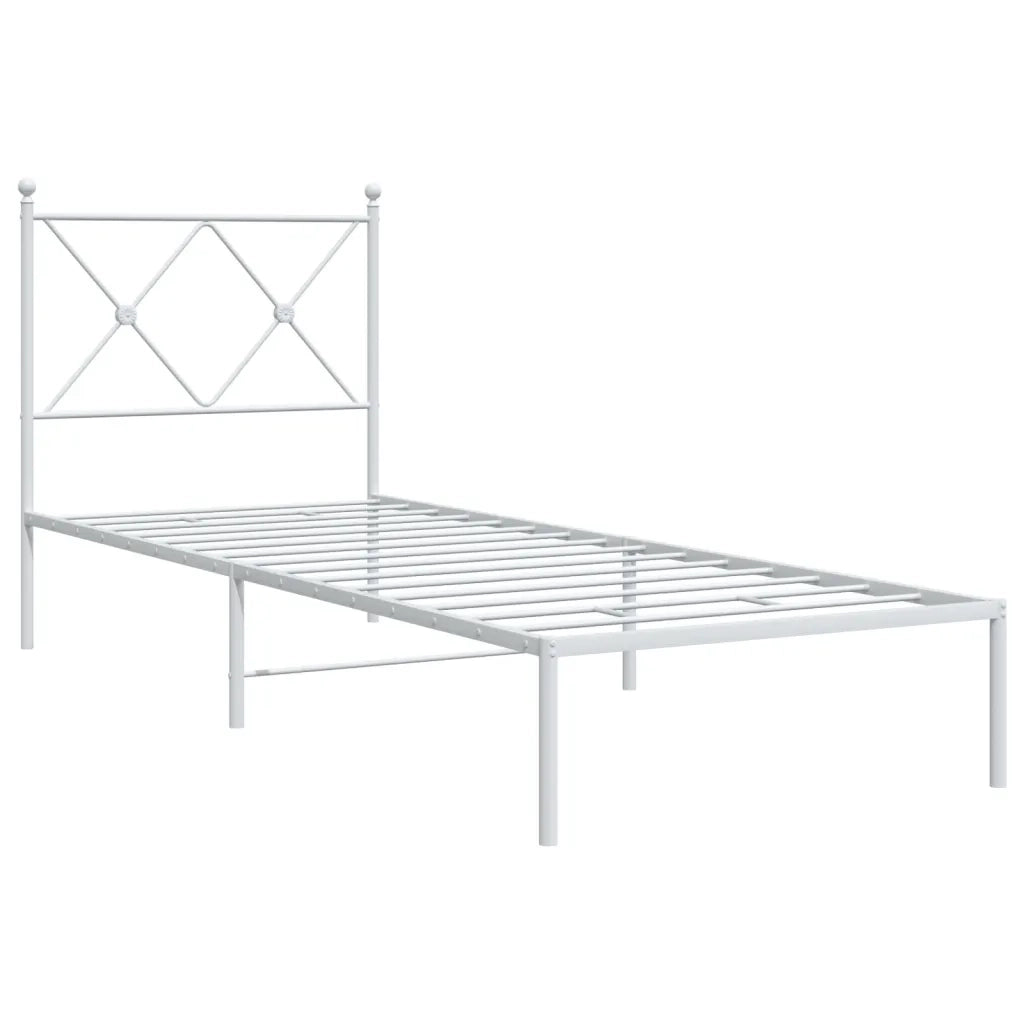 Giroletto senza Materaso con Testiera Metallo Bianco 75x190 cm