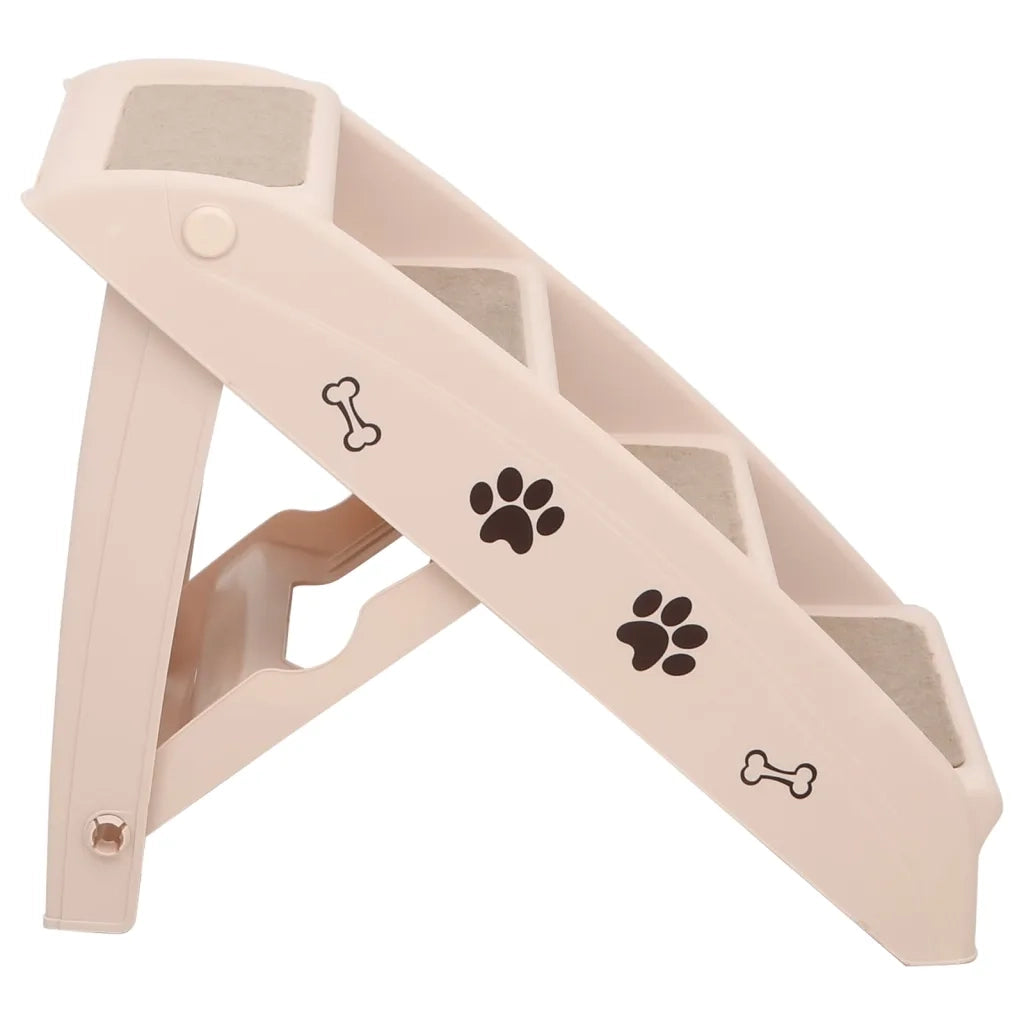 Scala Pieghevole per Cani Crema 62x40x49,5 cm 170984