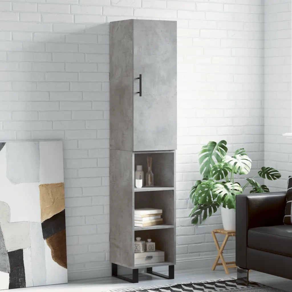 Credenza Grigio Cemento 34,5x34x180 cm in Legno Multistratocod mxl 125622
