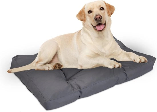 Cuscino per cani - 90 x 65 cm - morbido - impermeabile - lavabile - letto per cani - grigio