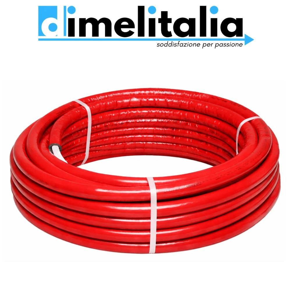 Tubo multistrato rivestito rosso per impianti idrosanitari e riscaldamento *** diametro 26 millimetri , lunghezza met...