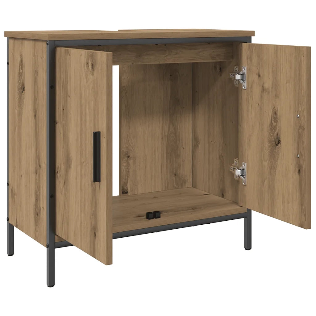 Mobiletto da bagno compatto 60 x 30 x 60 cm finitura rovere ingegnerizzato realizzato artigianalmente 02_0051179