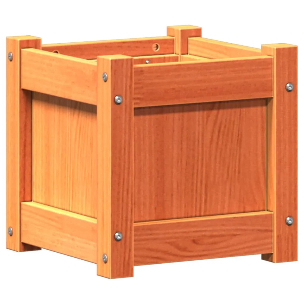 Fioriera aiuola rialzata fioriera aiuola giardino terrazza set da 2 cerata legno massello di pino marrone 02_0039068