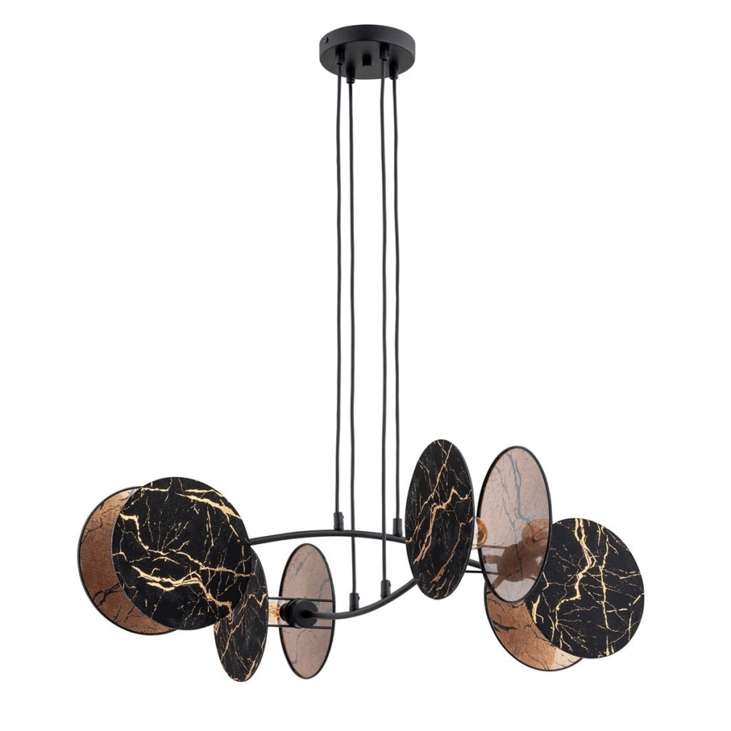 Lampada a sospensione MOTIF in acciaio nero e oro