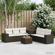 Set di divani 8 pz Nero e Bianco Crema 3448483