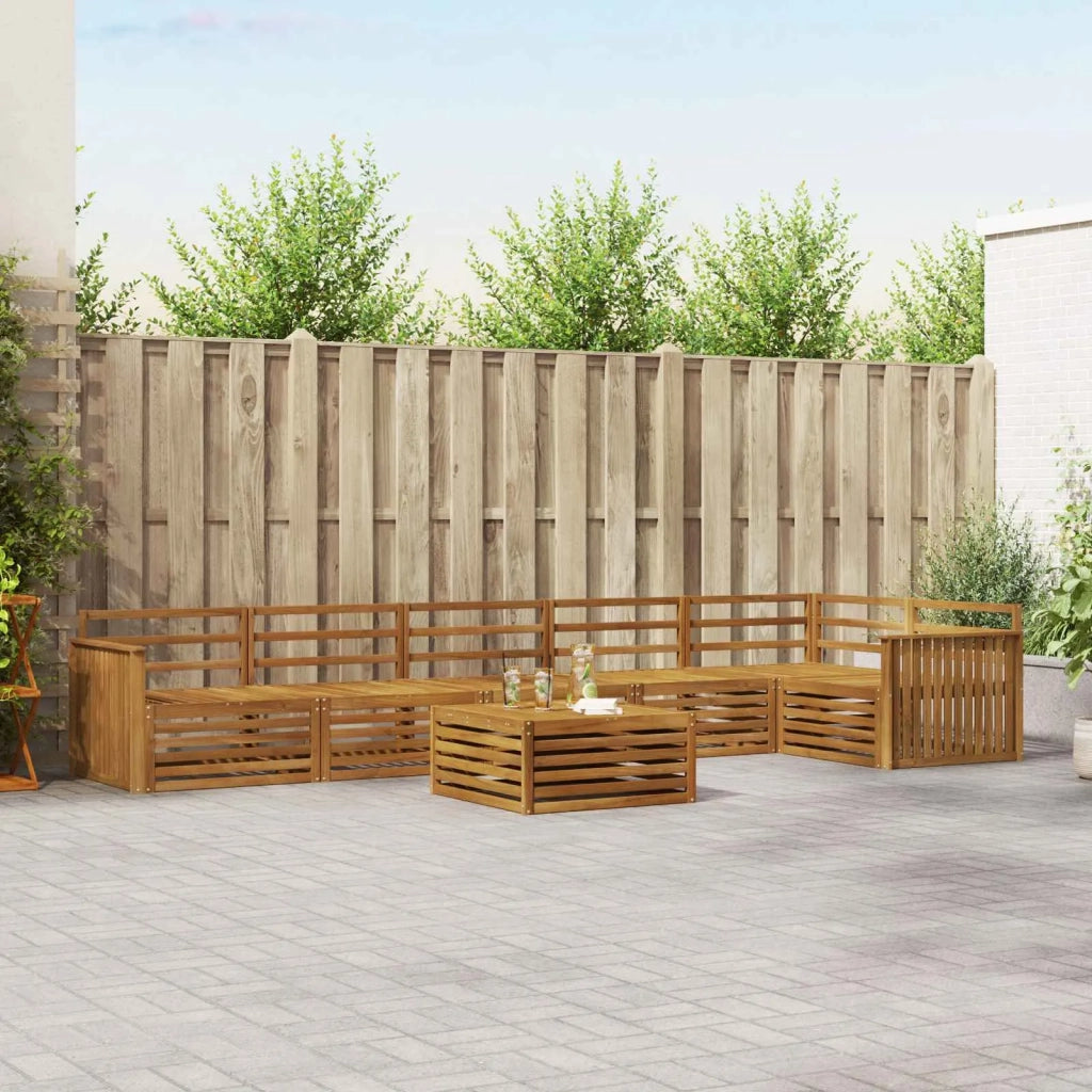 Set di divani da esterno 7 pcs Naturale