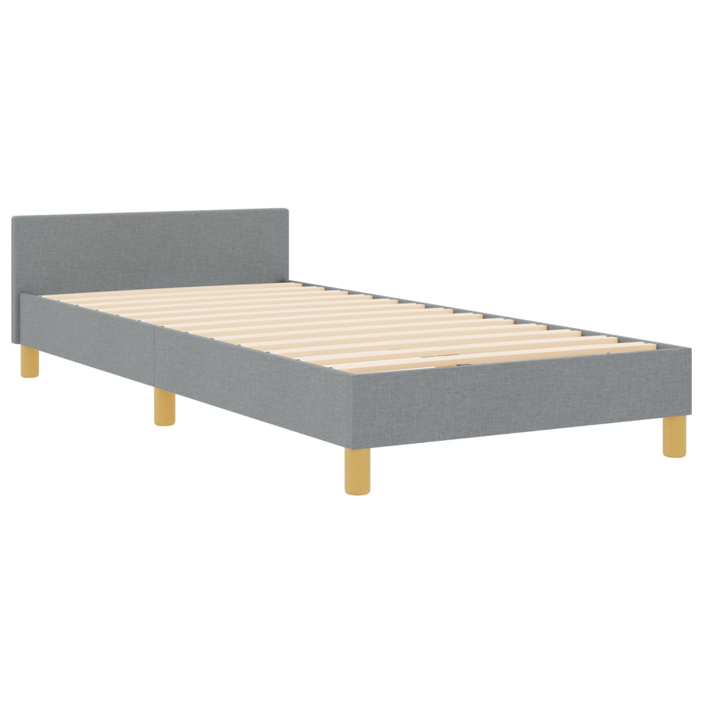 Struttura del letto in tessuto grigio chiaro 80x200 cm