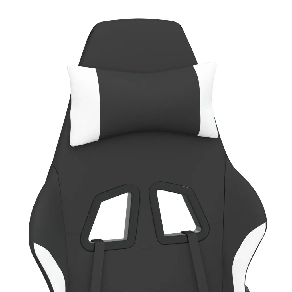 Sedia da Gaming Nero e Bianco in Tessuto 3143740