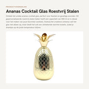 Tazza da Cocktail in Acciaio Inossidabile da 500 ml - Forma di Ananas Creativa - Bicchiere Sostenibile per Bevande - Design Ergonomico - Adatto per Eventi Speciali - Bicchiere per Bevande