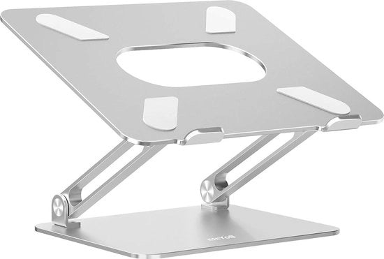 Standaarda Regolabile a Multi Angoli per Laptop con Ventilazione del Calore - 10-17 Pollici - Modello Specifico per MacBook Pro/Air, Surface Laptop e Notebook Samsung/HP - Argento
