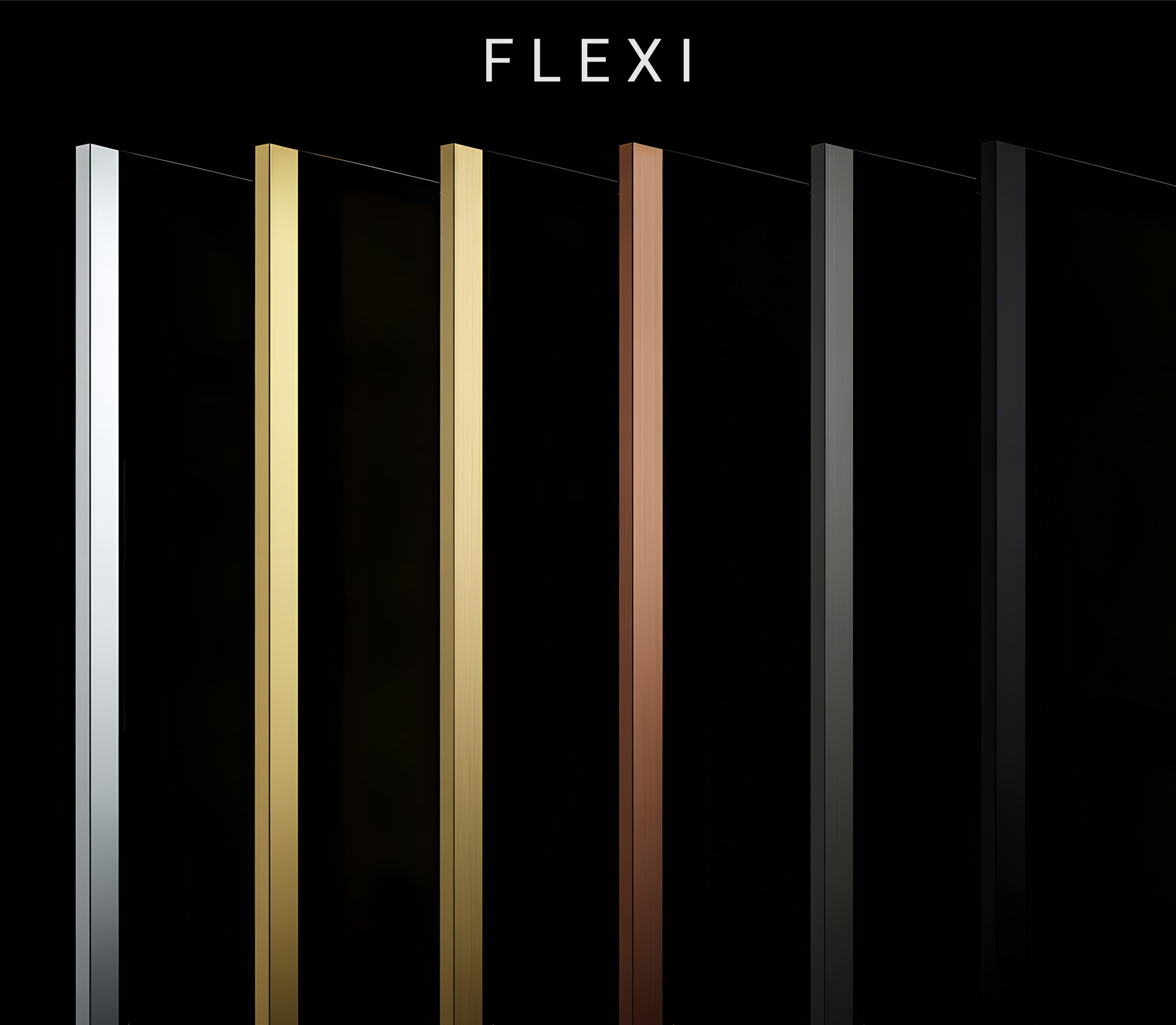 Parete Doccia Rea Flexi Transparent / Brush Gold 70