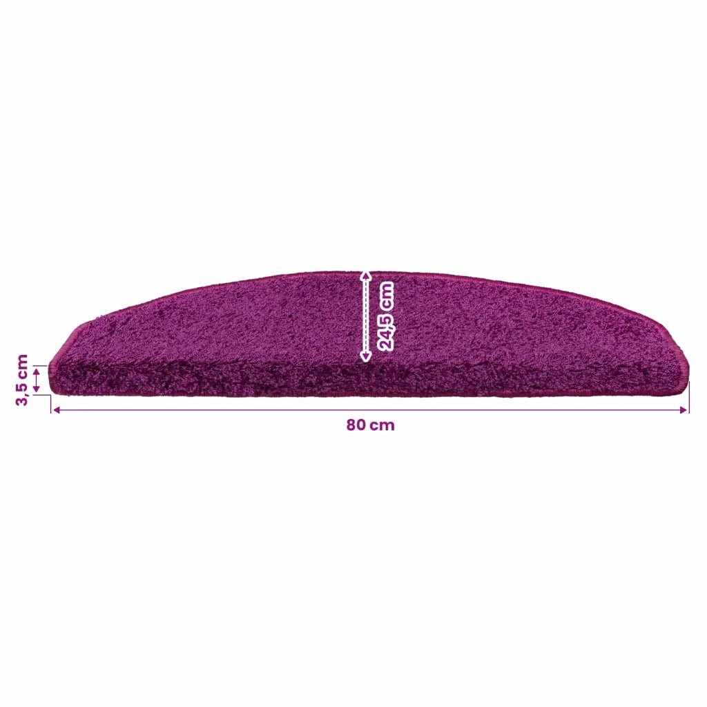 Tappetini per scale autoadesivi 15 pcs Viola 80 x 24,5 x 3,5 cm 42038656