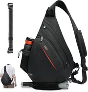 Borsa da Sling per Uomo - Zaino da Trasportare con 8 Tasche - Borsa da Sling per Uomo 19L - Borsa da Sling con una Cintura - Nero