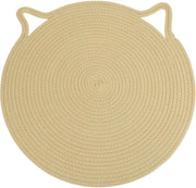 Mat per gatti a forma di krab, panno per gatti in cotone, tappeto per gatti circolare orizzontale, protezione per mobili per parete, beige, 42 cm