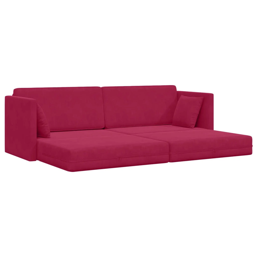 Divano-letto | Sof¨¤ letto | Letto singolo da pavimento Rosso Vino 213 x 70 x 77 cm Velluto