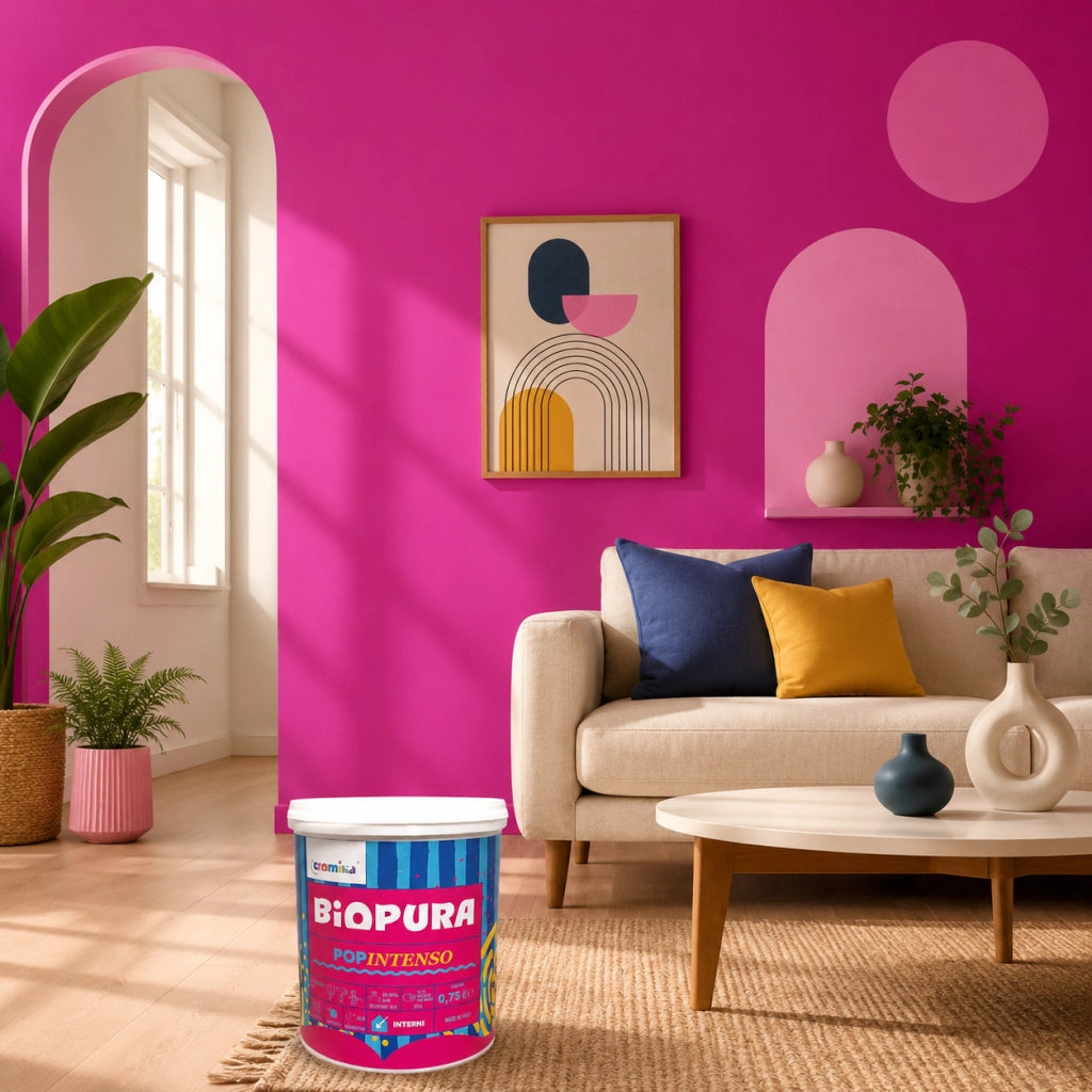 Popintenso palestra e decori interni pittura murale lavabile e coprente cromika *** formato 0,750 lt, colore- fucsia ...